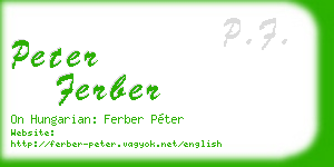 peter ferber business card